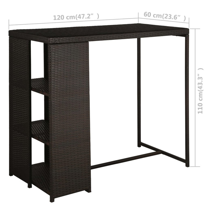 Set mobilier bar de grădină cu perne, 5 piese, maro, poliratan WALTI
