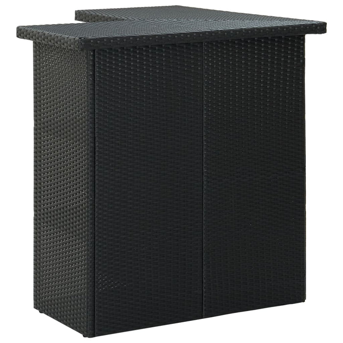 Set mobilier bar de grădină cu perne, 4 piese, negru, poliratan WALTI