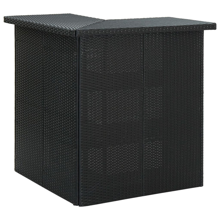Set mobilier bar de grădină cu perne, 8 piese, negru, poliratan WALTI