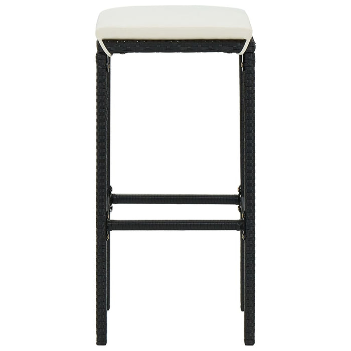 Set mobilier bar de grădină cu perne, 8 piese, negru, poliratan WALTI