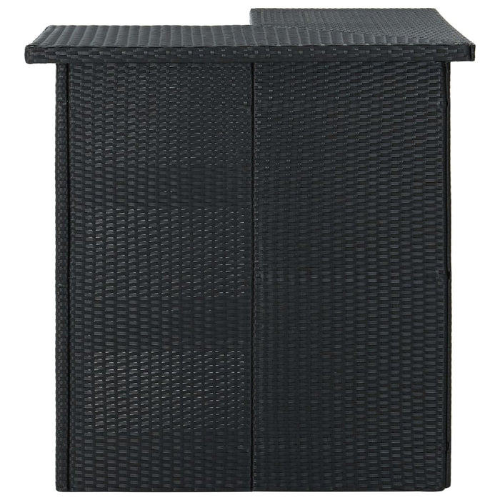 Set mobilier bar de grădină cu perne, 16 piese, negru poliratan WALTI