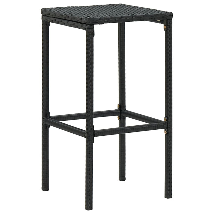 Set mobilier bar de grădină cu perne, 16 piese, negru poliratan WALTI