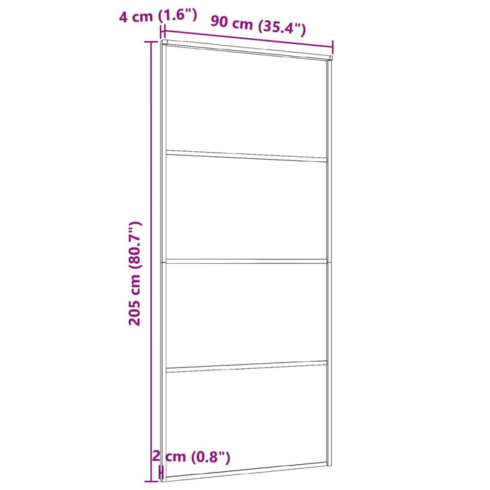 Ușă glisantă, negru, 90x205 cm, aluminiu și sticlă ESG - WALTI WALTI