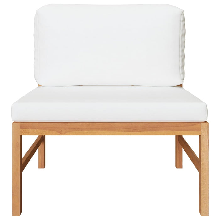 Set mobilier grădină cu perne crem, 2 piese, lemn de tec WALTI