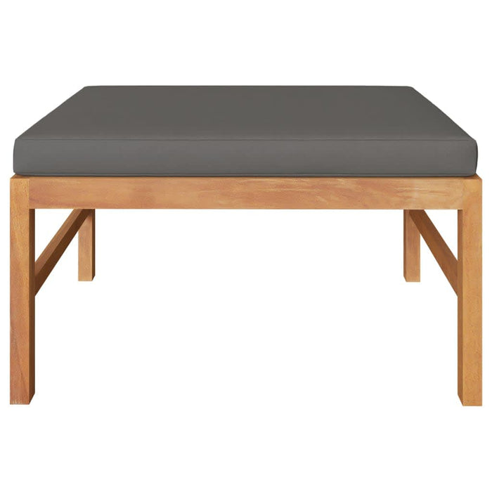 Set mobilier grădină cu perne gri închis, 3 piese, lemn de tec - WALTI WALTI