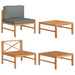 Set mobilier de grădină cu perne gri închis, 2 piese, lemn tec - WALTI WALTI