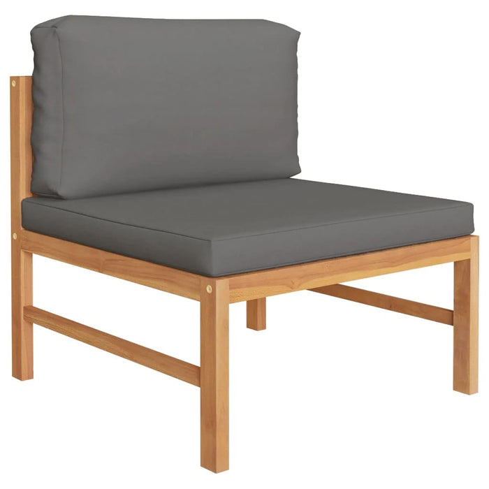 Set mobilier de grădină cu perne gri închis, 2 piese, lemn tec - WALTI WALTI