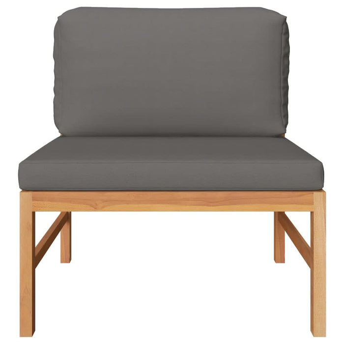 Set mobilier de grădină cu perne gri închis, 2 piese, lemn tec - WALTI WALTI