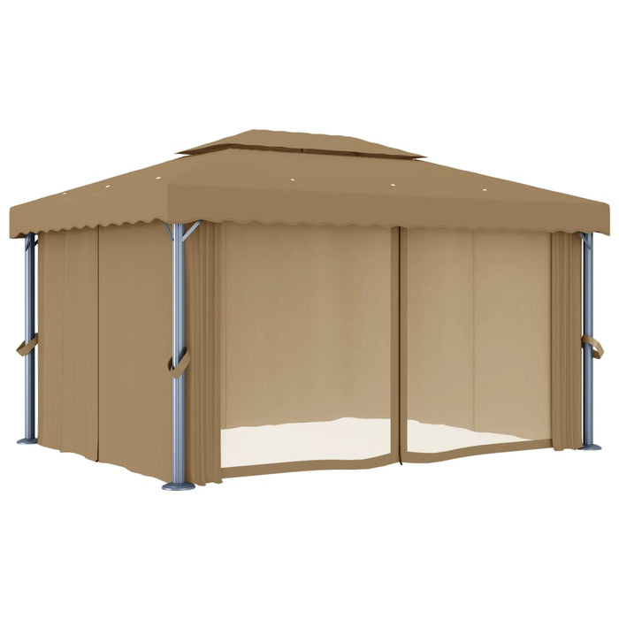 Pavilion cu perdea, gri taupe, 4x3 m, aluminiu - WALTI WALTI