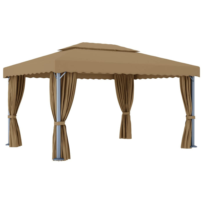Pavilion cu perdea, gri taupe, 4x3 m, aluminiu - WALTI WALTI