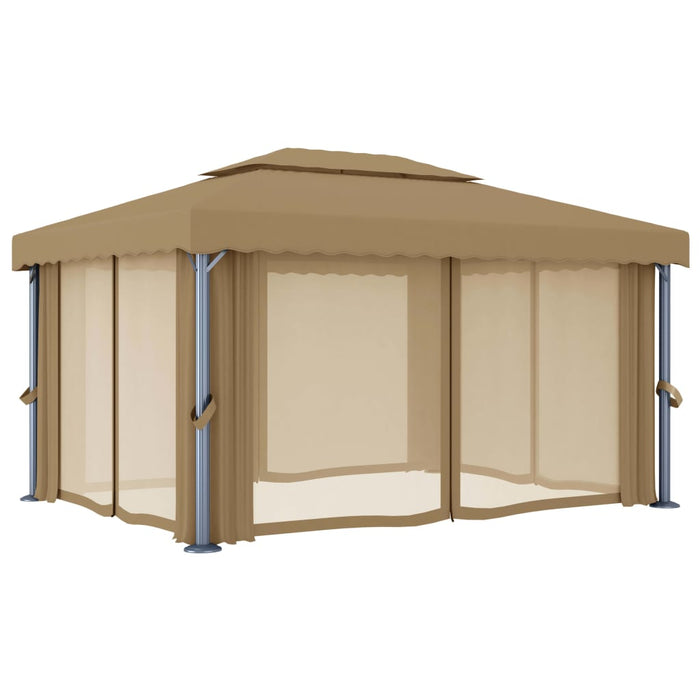 Pavilion cu perdea, gri taupe, 4x3 m, aluminiu - WALTI WALTI