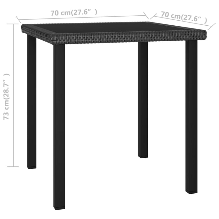 Set de masă și scaune de exterior, 3 piese, negru, poliratan - WALTI WALTI