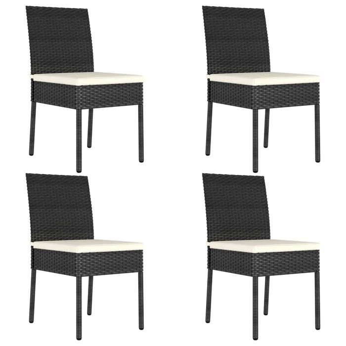 Set de masă și scaune de exterior, 5 piese, negru, poliratan - WALTI WALTI