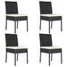 Set de masă și scaune de exterior, 5 piese, negru, poliratan - WALTI WALTI