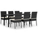 Set de mobilier de grădină, 7 piese, negru, poliratan - WALTI WALTI