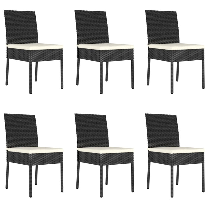 Set de mobilier de grădină, 7 piese, negru, poliratan - WALTI WALTI