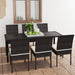 Set de mobilier de grădină, 7 piese, negru, poliratan - WALTI WALTI