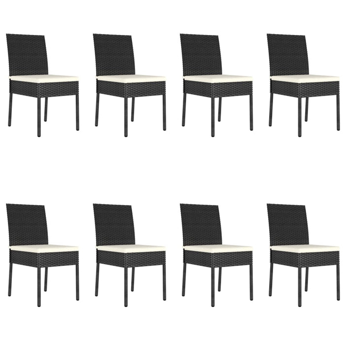 Set de mobilier de grădină, 9 piese, negru, poliratan - WALTI WALTI