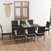 Set de mobilier de grădină, 9 piese, negru, poliratan - WALTI WALTI