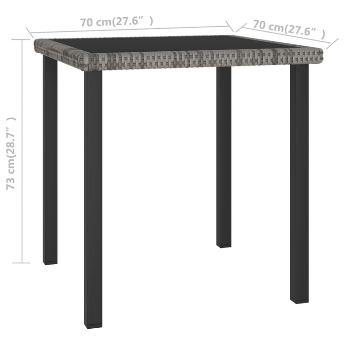 Set mobilier de grădină, 5 piese, gri, poliratan WALTI