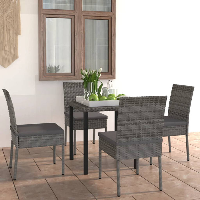 Set mobilier de grădină, 5 piese, gri, poliratan WALTI