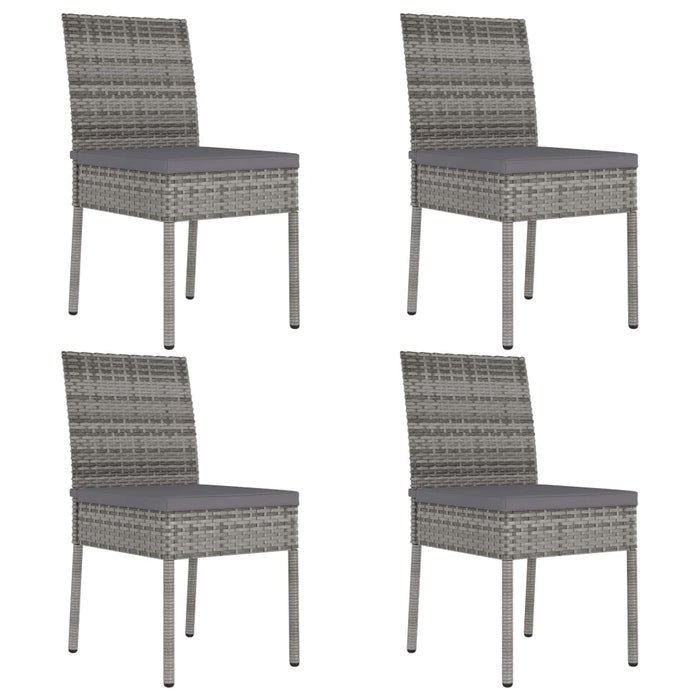 Set mobilier de grădină, 5 piese, gri, poliratan WALTI
