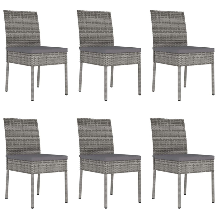 Set mobilier de grădină, 7 piese, gri, poliratan WALTI