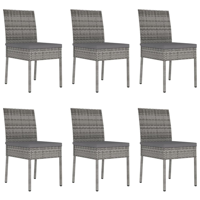 Set mobilier de grădină, 7 piese, gri, poliratan - WALTI WALTI