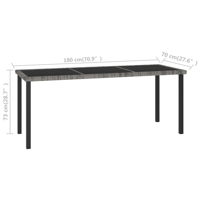 Set mobilier de grădină, 7 piese, gri, poliratan - WALTI WALTI