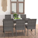 Set mobilier de grădină, 7 piese, gri, poliratan - WALTI WALTI