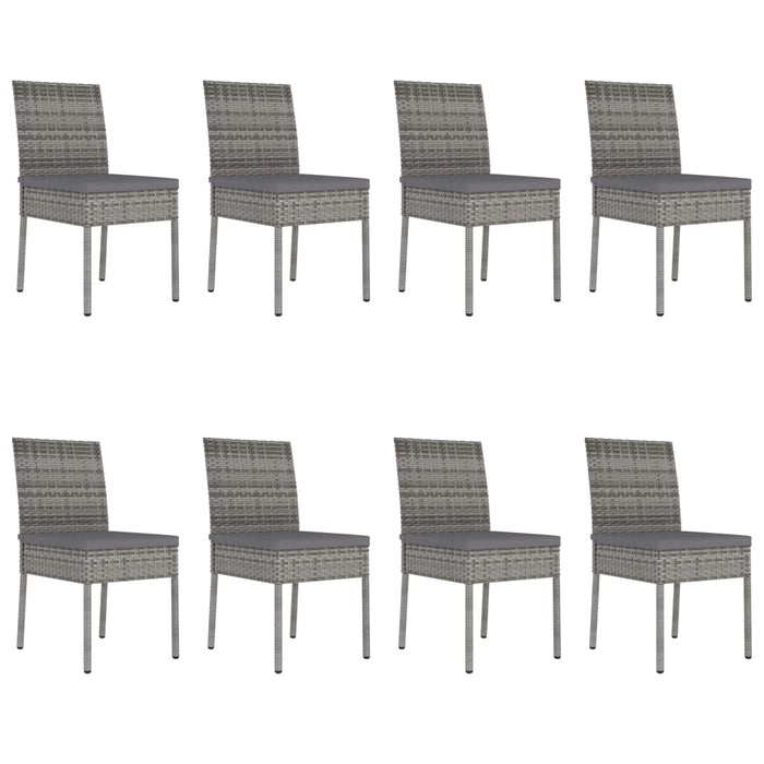 Set mobilier de masă pentru grădină, 9 piese, gri, poliratan - WALTI WALTI