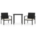 Set de mobilier de grădină, 3 piese, negru, poliratan - WALTI WALTI