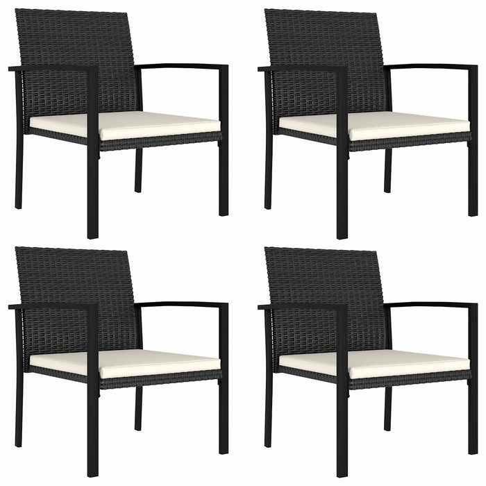 Set de masă pentru grădină 5 pcs Negru poliratan WALTI