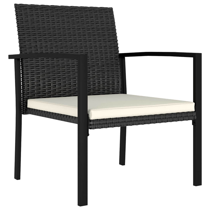Set de masă pentru grădină 5 pcs Negru poliratan WALTI