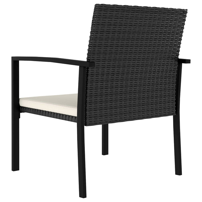 Set de masă pentru grădină 5 pcs Negru poliratan WALTI