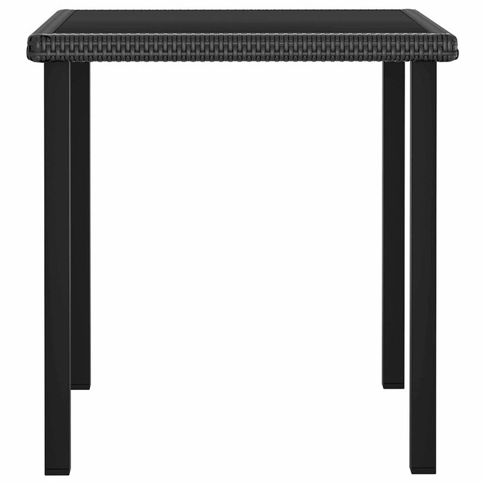 Set de masă pentru grădină 5 pcs Negru poliratan WALTI