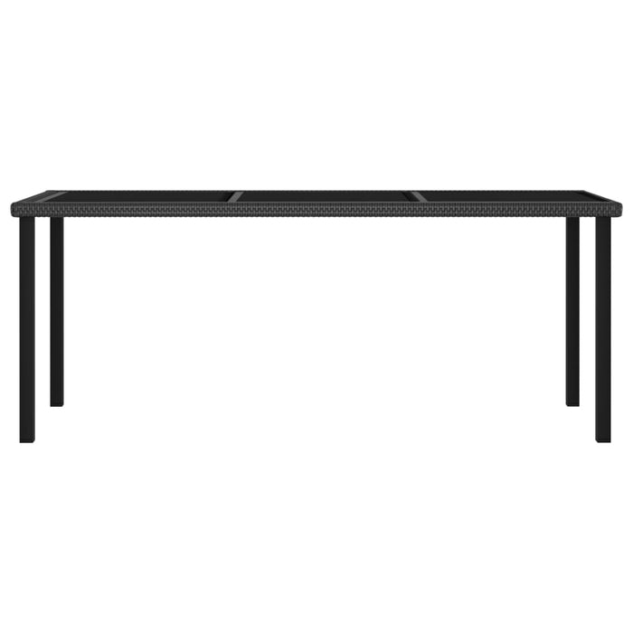 Set mobilier de grădină, 7 piese, negru, poliratan WALTI