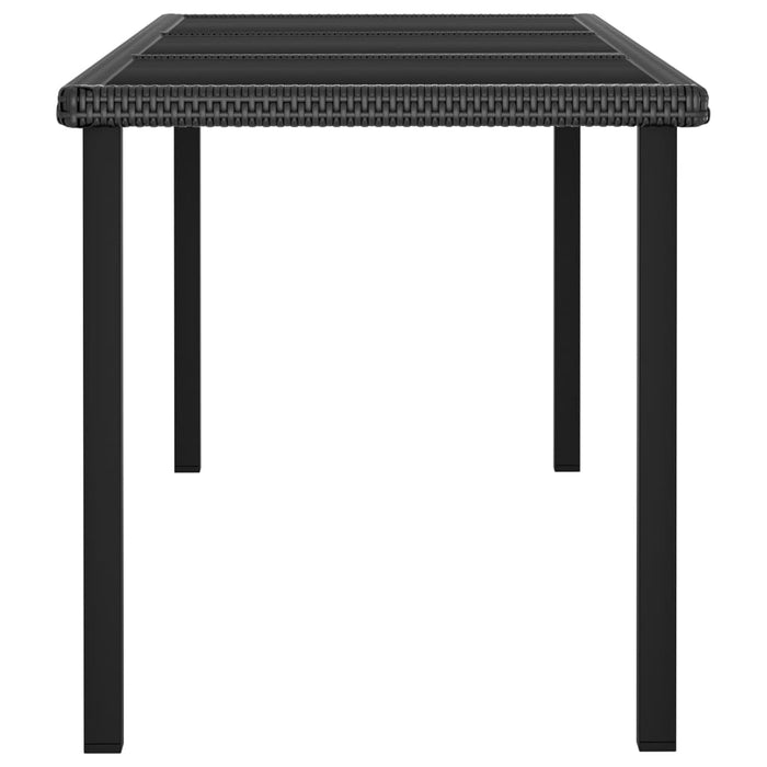 Set mobilier de grădină, 7 piese, negru, poliratan WALTI