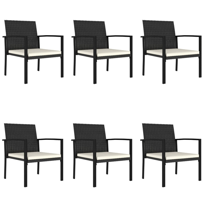 Set mobilier de grădină, 7 piese, negru, poliratan WALTI
