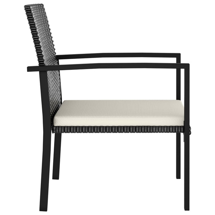 Set de masă și scaune de exterior, 9 piese, negru, poliratan WALTI
