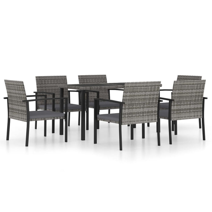 Set mobilier de grădină, 7 piese, gri, poliratan - WALTI WALTI