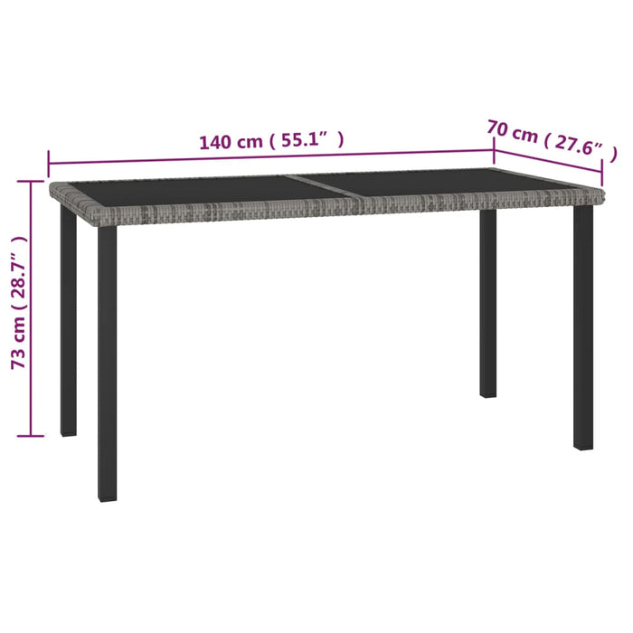 Set mobilier de grădină, 7 piese, gri, poliratan - WALTI WALTI