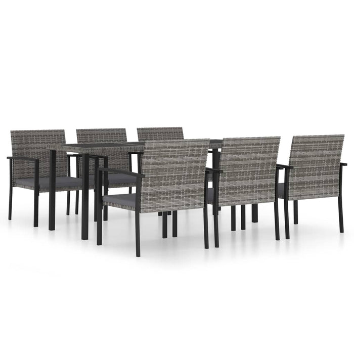 Set mobilier de grădină, 7 piese, gri, poliratan - WALTI WALTI