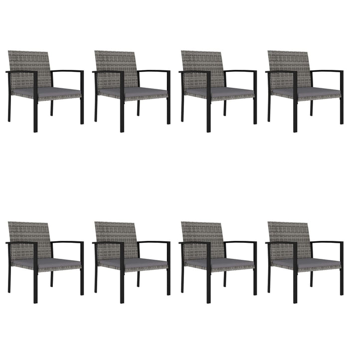Set mobilier de masă pentru grădină, 9 piese, gri, poliratan - WALTI WALTI