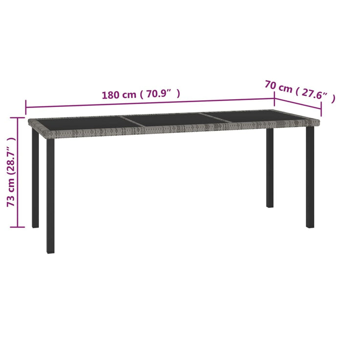 Set mobilier de masă pentru grădină, 9 piese, gri, poliratan - WALTI WALTI