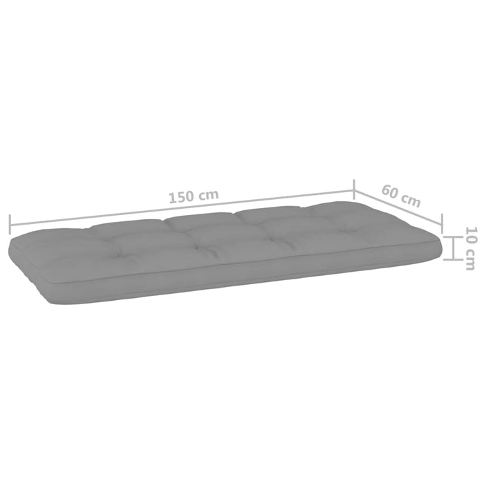 Bancă de grădină cu perne gri, 179 cm, lemn de pin tratat - WALTI WALTI