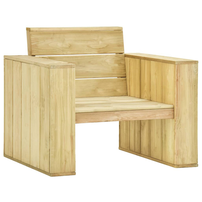 Set mobilier de grădină cu perne, 3 piese, lemn de pin tratat WALTI