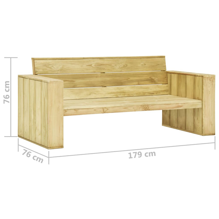 Set mobilier de grădină cu perne, 3 piese, lemn de pin tratat - WALTI WALTI
