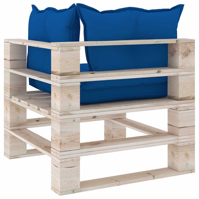 Set mobilier de grădină paleți, 5 piese, cu perne, lemn de pin WALTI