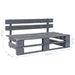 Set mobilier din paleți cu perne, 4 piese, gri, lemn pin tratat - WALTI WALTI